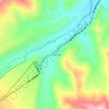 Topografisk kart La Garita, høyde, relieff