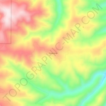 Topografisk kart Horsecamp, høyde, relieff