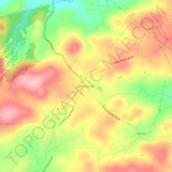 Topografisk kart Seisholtzville, høyde, relieff