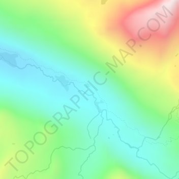 Topografisk kart Evolution Valley, høyde, relieff