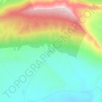 Topografisk kart Gelincik, høyde, relieff
