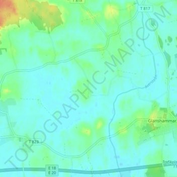Topografisk kart Gränsjö, høyde, relieff