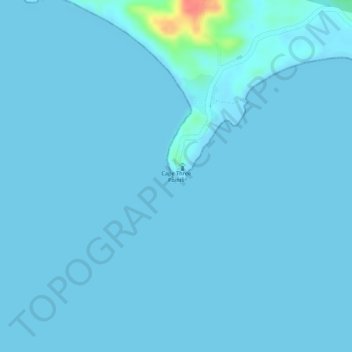 Topografisk kart Cape Three Points, høyde, relieff