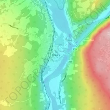 Topografisk kart Rena, høyde, relieff