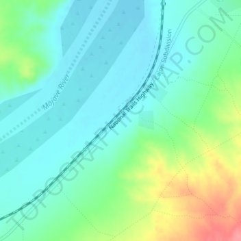 Topografisk kart Hodge, høyde, relieff