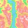 Topografisk kart Eikesdalsvatnet, høyde, relieff
