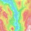 Topografisk kart Heddalsvatnet, høyde, relieff