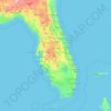 Topografisk kart Florida, høyde, relieff