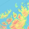 Topografisk kart Hammerfest, høyde, relieff