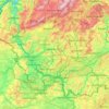 Topografisk kart Saarland, høyde, relieff