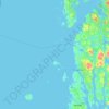 Topografisk kart Haugesund, høyde, relieff