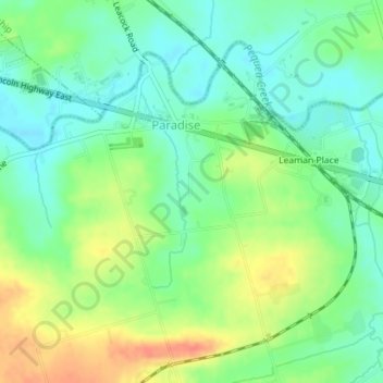 Topografisk kart Paradise, høyde, relieff