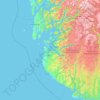 Topografisk kart Rogaland, høyde, relieff