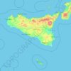Topografisk kart Sicilia, høyde, relieff