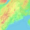 Topografisk kart Maine, høyde, relieff