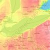 Topografisk kart Lake Erie, høyde, relieff