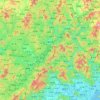 Topografisk kart Meizhou, høyde, relieff