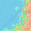 Topografisk kart Brønnøy, høyde, relieff