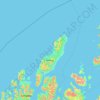Topografisk kart Andøy, høyde, relieff