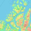 Topografisk kart Tromsø, høyde, relieff