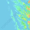 Topografisk kart Hjeltefjorden, høyde, relieff