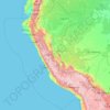 Topografisk kart Perú, høyde, relieff
