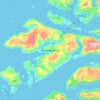 Topografisk kart Bremangerlandet, høyde, relieff