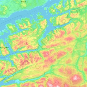 Topografisk kart Heim, høyde, relieff