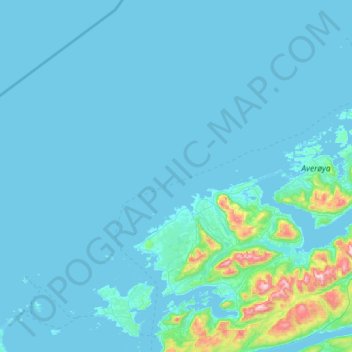 Topografisk kart Hustadvika, høyde, relieff
