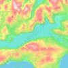 Topografisk kart Hornindalsvatnet, høyde, relieff