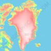 Topografisk kart Kalaallit Nunaat, høyde, relieff