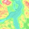 Topografisk kart Tyin, høyde, relieff