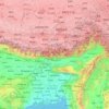 Topografisk kart Brahmaputra, høyde, relieff