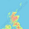 Topografisk kart Alba / Scotland, høyde, relieff