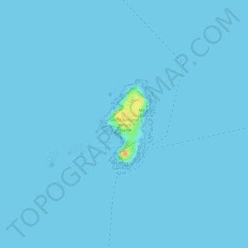 Topografisk kart Staffa, høyde, relieff
